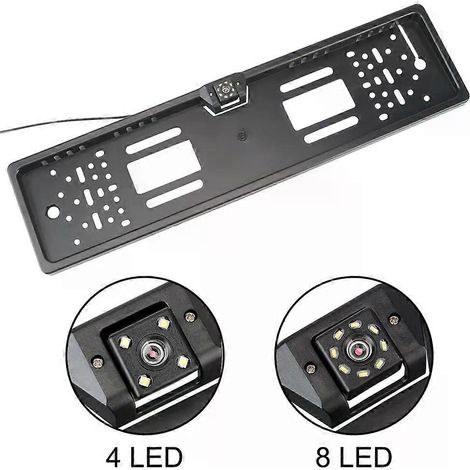Kit d'assistance au stationnement pour voiture, accessoires auto, caméra de recul, vision nocturne LED 4/8, cadre de plaque d'immatriculation européen universel-JXLGV (1/4)