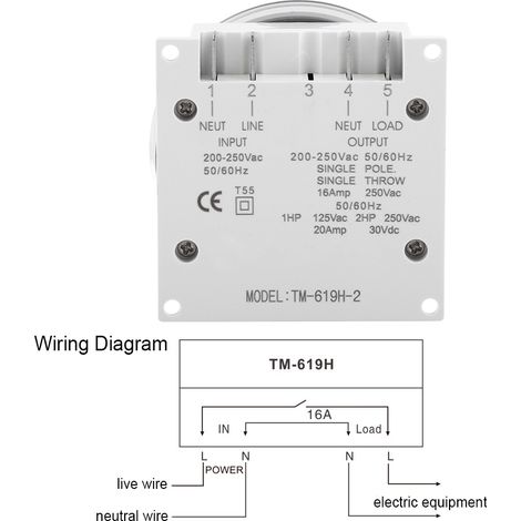 16A 7 Tage wöchentlich programmierbarer digitaler Timer mit Zeitrelais-Schaltausgang (220V 16A TM-619H-2) (1/5)