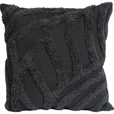 Coussin 40x40 cm TUFT anthracite, par Soleil d'Ocre (1/2)