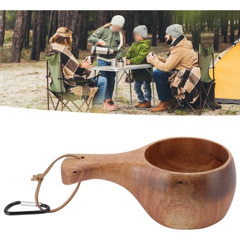 Mug finlandais en bois d'acacia, tasse à main, tasse en bois avec anse, mug à café, mug à lait, gobelet pour le bureau (1/5)