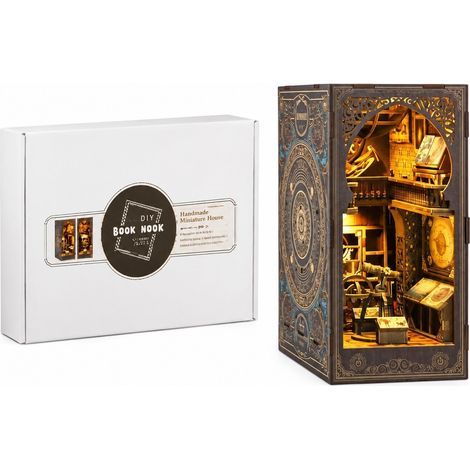 Kit de maquette de maison en bois à monter soi-même, serre-livres 3D, décoration de bibliothèque créative à assembler à la main, musée d'astronomie personnalisé (1/5)
