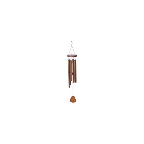 Ornement pendentif carillon éolien à six tubes en métal doré (1/5)