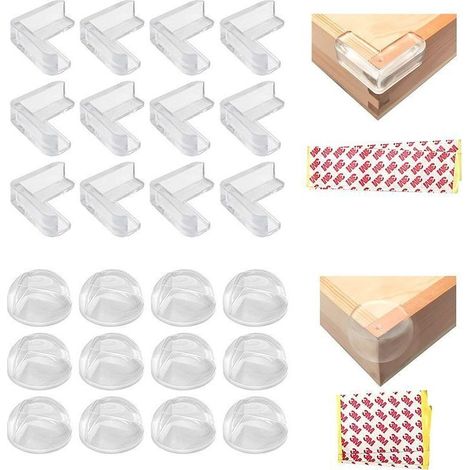 Coin de Table Protection Bebe, 24 pièces Protecteurs D'angle pour Enfants Transparent, Protege Coin Bébé de Sécurité avec Adhésif Renforcé, pour Tables et Coins de Meubles (1/4)