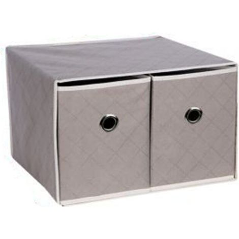 Boîte de rangement empilable à 2 compartiments 40 x 33 x 26 cm – Pour un rangement ordonné à la maison et au bureau (1/3)