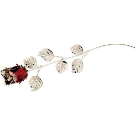 Große versilberte bordeauxrote Rose mit ewiger Blumengravur Größe: 30 cm Artikelnummer: BG1765BOS (1/2)