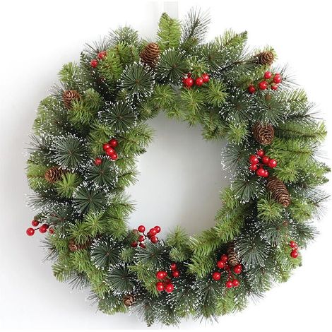 Christmas wreath with red berries, Christmas wreath with red berries, 30 cm, (1/4)