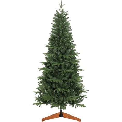 Arbre de Noël 180 cm, Sapin Artificiel 1162 Branches PE et PVC Ignifuge, Socle en Bois Pliable, Vert, pour Salon et Décoration de Noël (1/5)
