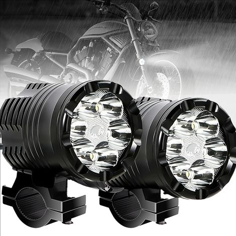 Ratstone LED-Motorrad-Zusatzscheinwerfer, 2 Stück, 6000K, Aluminium mit hoher Wärmeleitfähigkeit, wasserdicht und staubdicht, kompatibel mit den meisten Motorrädern