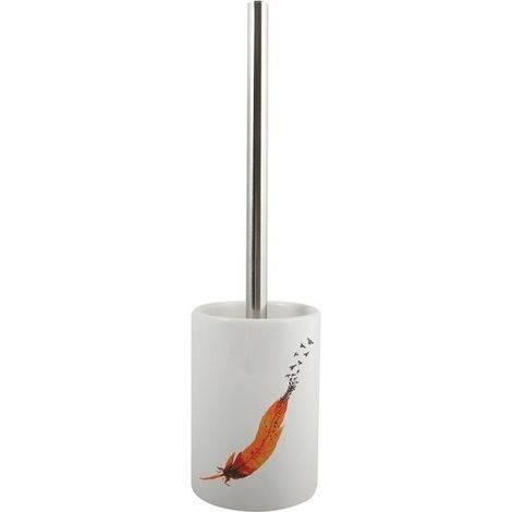 Brosse wc avec support Céramique INDIA Blanc & Orange MSV