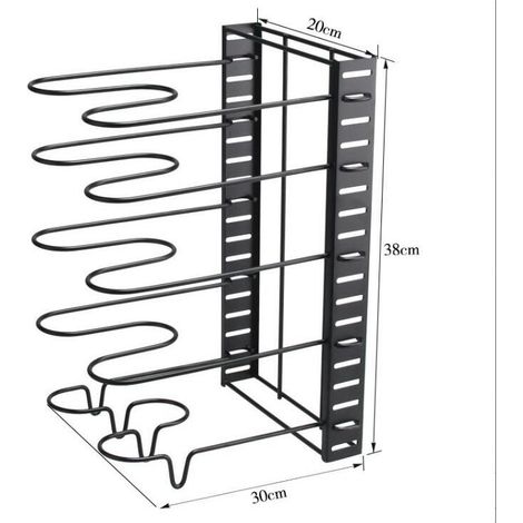 Étagère de rangement pour casseroles et poêles, support à couvercles à 5-8 niveaux, organisateur d'ustensiles de cuisine, accessoires de rangement pour placards (1/5)