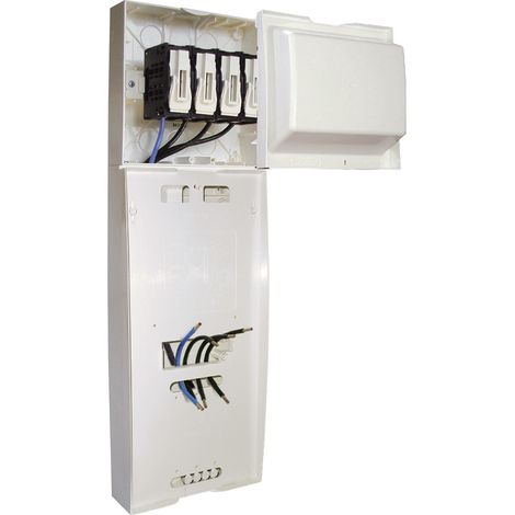 Michaud – Panneau 250x800 pour compteur triphasé – Disjoncteur avec coupe-circuit à fusibles AD T00 – Conforme HN 62-S-80 – Câblettes de liaison incluses