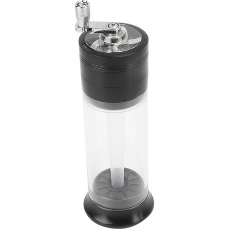 Moulin à épices manuel 50 mm, remplissage conique à 4 niveaux, récipient transparent, bouton-poussoir, pour la maison et les voyages, noir (1/5)