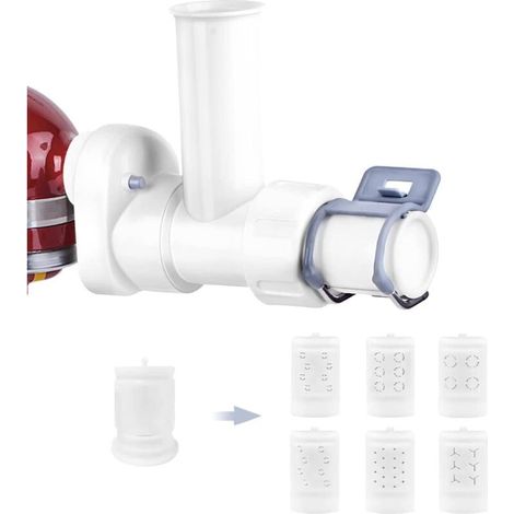 Accessorio per pasta per robot da cucina KitchenAid con 6 diverse forme di uscita della pasta, accessorio durevole per robot da cucina KitchenAid