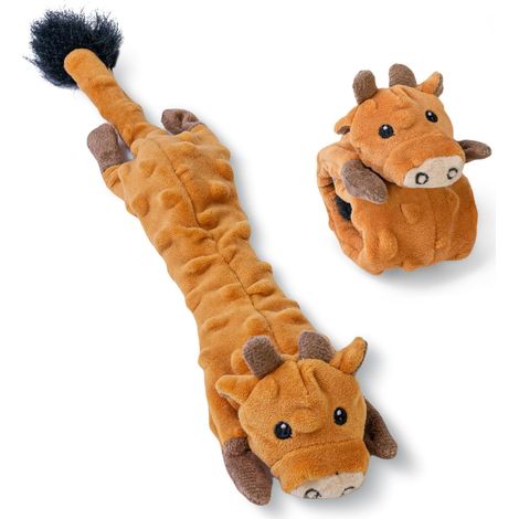 Jouet couineur vache froissée pour chien, idéal pour mâcher et jouer. (1/5)