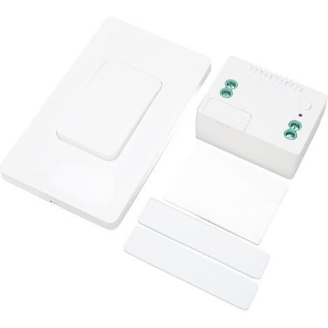 Interrupteur sans fil à 1 bouton avec générateur automatique d'alimentation CA 110-230 V et kit récepteur mural intelligent à distance (1/5)
