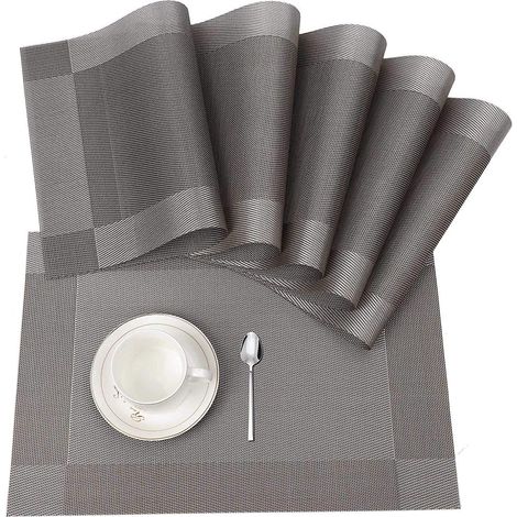 Set De Table - PVC Antidérapant - Résistant À La Chaleur Jusqu'à 100 °C - Pour Maison Et Restaurant - 45 X 30 Cm - Lot De 6 (1/5)