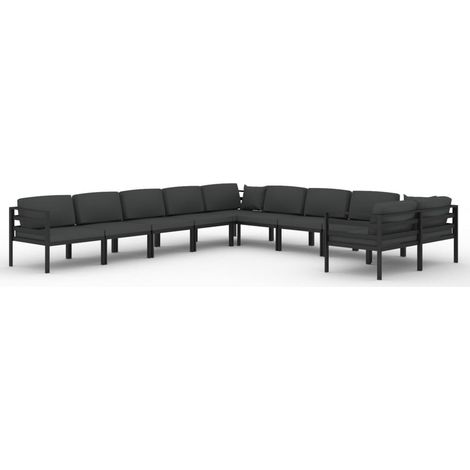 Maison Exclusive - 10-tlg. Garten-Lounge-Set mit Kissen Aluminium