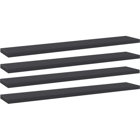 Bücherregal-Bretter 4 Stk. Grau 60x10x1,5 cm Holzwerkstoff (1/5)