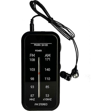 Mini radio portable AM/FM stéréo FM87-108MHz, lecteur MP3 avec écouteurs (1/5)