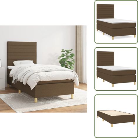 Boxspringbett mit Matratze Dunkelbraun 80x200 cm Stoff - Boxspringbett - Doppelbett - Bettenrahmen - Schlafsofa - Lattenrost (1/5)