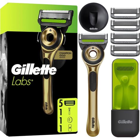 Gillette - GilletteLabs With Exfoliating Bar Razor Champion Gold Edition - Green/Black