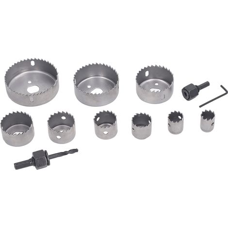 Kit de 12 scies cloches bimétalliques pour le travail du bois, robustes et durables, avec étui de transport pour métaux, bois et plastique. (1/5)
