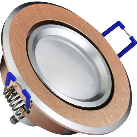 Spot encastré rond or brossé GU10 3000K Polux SUN301215 (1/5)