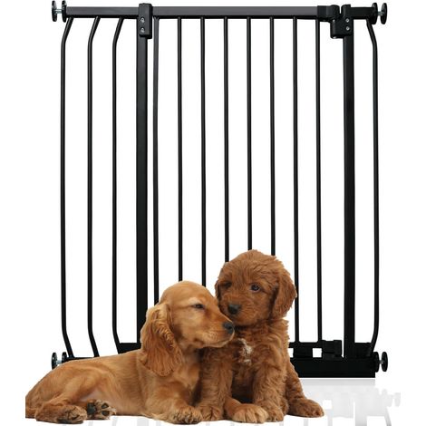 Bettacare Extra Tall Elite Dog Gate, 80cm - 89cm, Matt Black, Extra Tall 96.8cm in Height, Pressure Fit Pet Gate