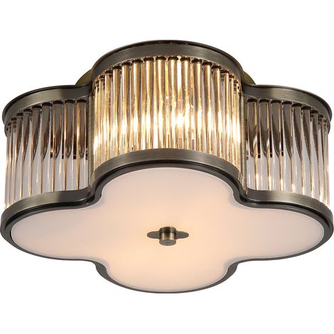 Plafonnier Lotus laiton antique Ø 32cm - 77210-2AB (1/5)