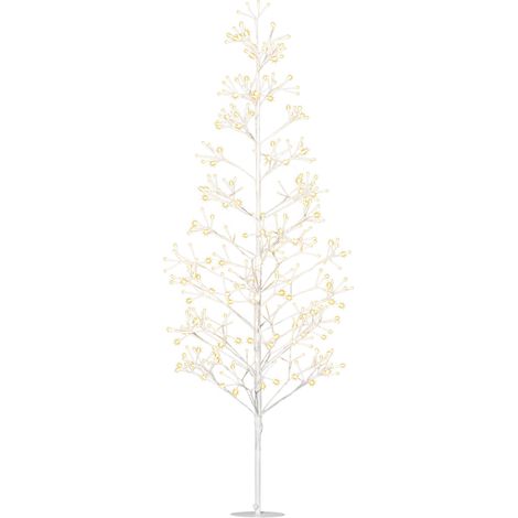 HOMCOM Albero di Natale Finto con 384 Luci LED e Rami Pieghevoli Bianco (1/5)