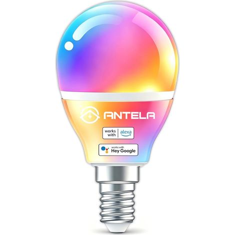 Ampoule Connectée WiFi G45 E14 4.5W LED RGB+CCT 2700K-6500K Compatible et , Télécommande APP, Commande Vocale (1/5)