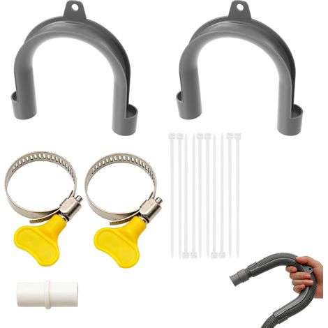 15 Pièces Support Tuyau Vidange Machine, Haltebogen Universal pour Lave-Linge et Lave-Vaisselle (1/5)