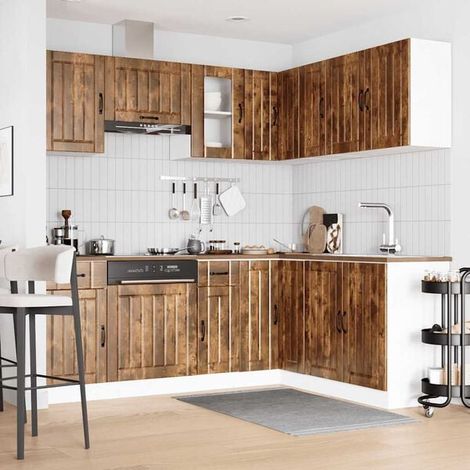 Ensemble de 11 Meubles de Cuisine en Bois d'Ingénierie Lucca - Armoires de Cuisine Modernes et Durables (1/5)