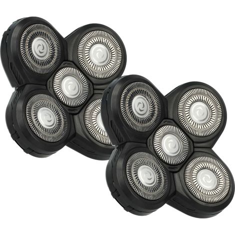 vhbw 2x Ersatz-Scherköpfe kompatibel mit Philips RQ12 Serie RQ1265, RQ1280, RQ1265CC, RQ1270, RQ1275, RQ1275CC Elektrorasierer, Schwarz