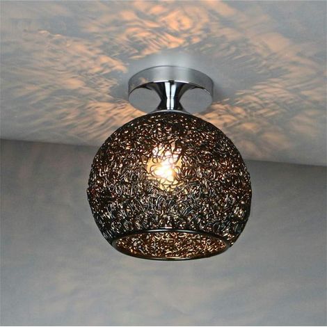 Suspension plafond moderne aluminium noir, luminaire élégant pour chambre, salon, couloir et intérieur sans ampoule (1/4)