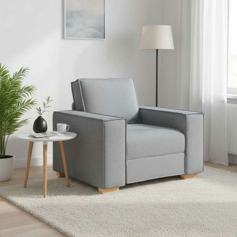Sofa Stuhl Hellgrau 100x78x84 cm Stoff