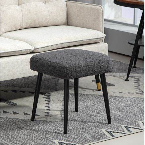 Taburete reposapiés tapizado poliéster 42x42x47 cm OKMYHOME (1/4)
