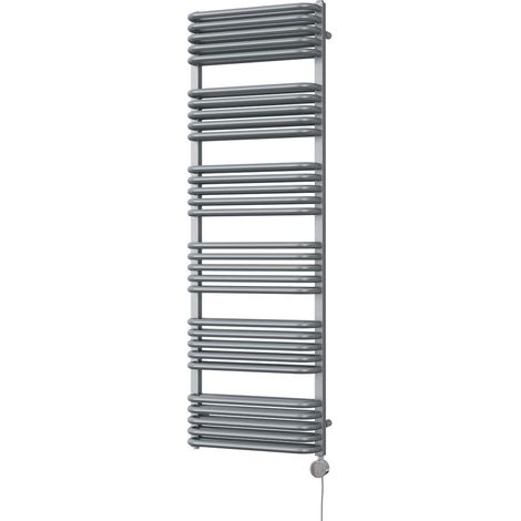 Crossmoor - Silver Electric Towel Rail H1533mm x W500mm 1200w Thermostatic (1/2)