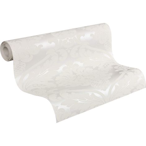 Livingwalls 554338 - Carta da parati in TNT, stile neobarocco, colore: Bianco