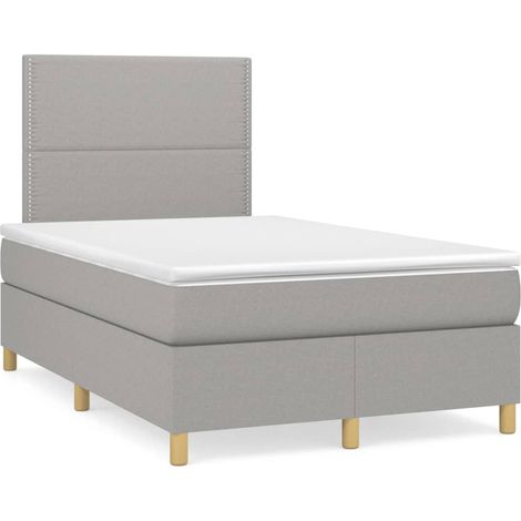 Maison Exclusive - Giroletto a Molle con Materasso Grigio Chiaro 120x200cm Tessuto (1/5)