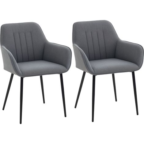 Chaises de Salle à Manger Chaises de Visiteur Design scandinave - Lot de 2 chaises - Pieds effilés métal Noir (1/5)