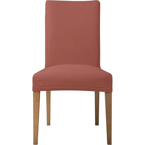 Ebeta 4 pièces Housse de Chaise Housse de Chaise Décor Stretch-Housse Couverture de Chaise de matériau Spandex avec Bande élastique pour Un Ajustement (Corail, 4 pièces) (1/5)