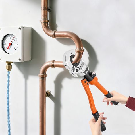Hydraulische Presszange V TH, Rohrpresszange Abisolierzange 360° Verbundrohr