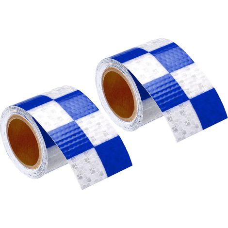 Packung mit 2 Rollen reflektierendem Klebeband, 3 m x 5 cm, wasserfestes Klebeband, hohe Sichtbarkeit, Sicherheitswarnung, Reflektor für Lkw (1/5)
