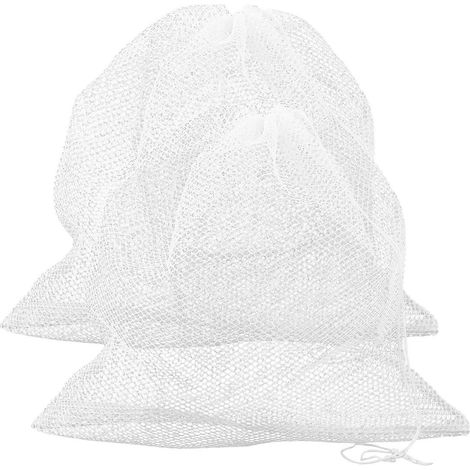 Deux sacs filtrants en maille blanche pour la filtration de la pompe à eau (1/5)