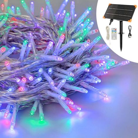 Guirlande lumineuse solaire 10M 100 LED multicolore câble transparent SMART Connect Lotti (1/5)
