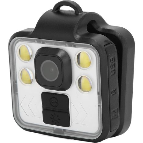 Mini caméra de vision nocturne HD étanche IP65, 4 LED blanches haute puissance, 1080p, 3 en 1, pour extérieur, noire.