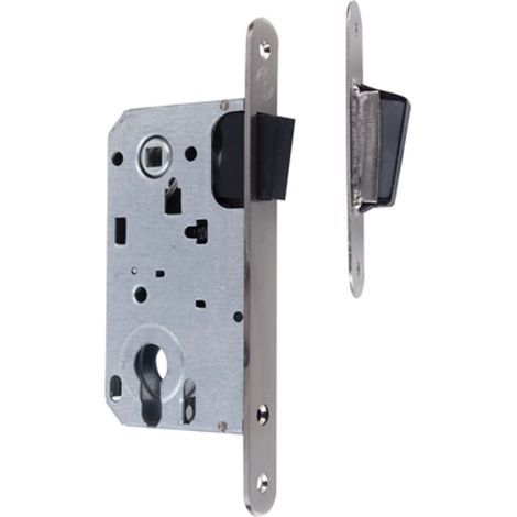 Cerradura magnética embutir 85mm níquel satinado