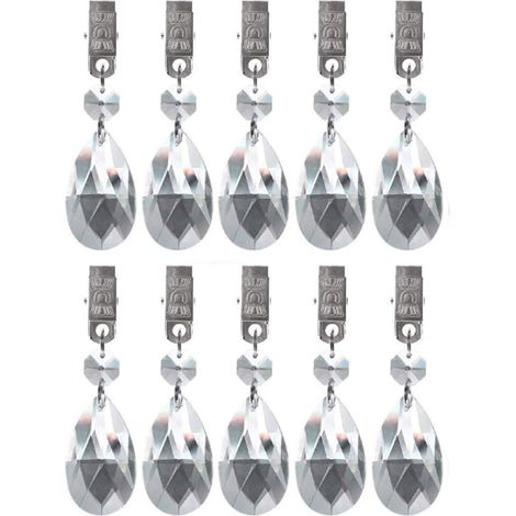 Lot de 10 poids pour nappes en ABS avec pinces en forme de goutte d'eau dimensions 2,8 cm pour tables de pique nique et repas en extérieur couleur argentée (1/5)