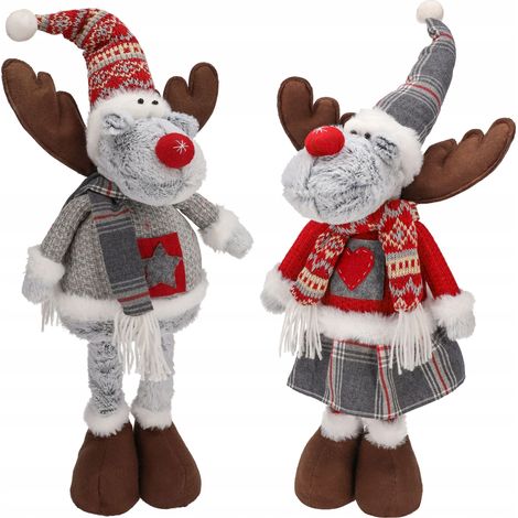 Coppia di renne, gnomi, decorazioni natalizie, set LOŚ, JUMIhome (1/5)